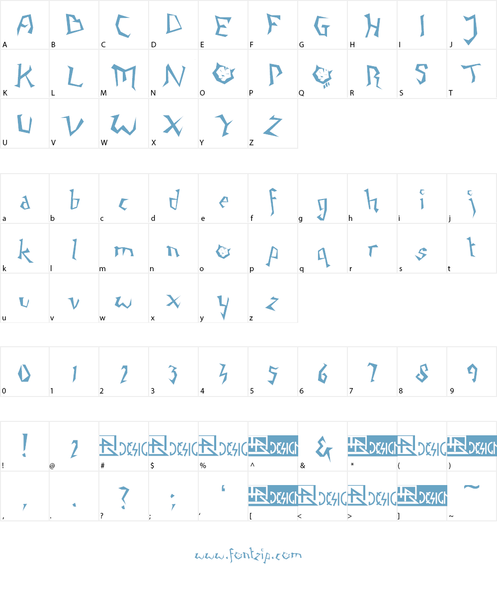Napping Cat Font Character